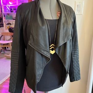 BB Dakota Vegan Leather Jacket Asymmetrical Zipper, Size Medium